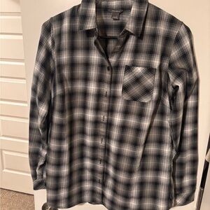 Eddie Bauer Monochrome Plaid Button Down Shirt